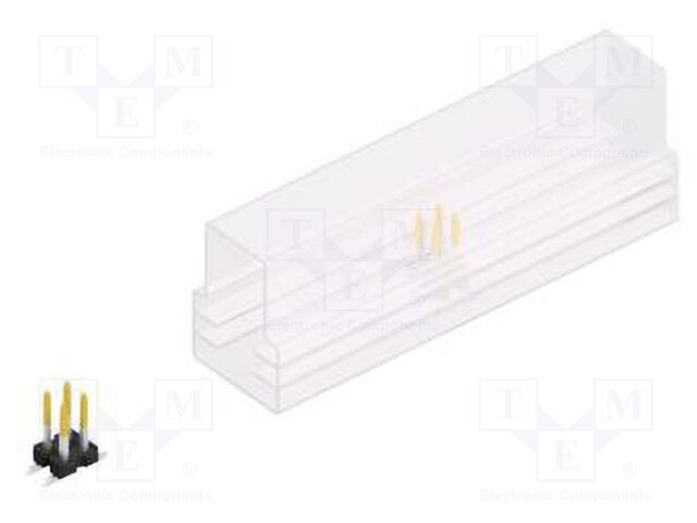 Connector: pin strips; pin header; male; PIN: 4; 2.54mm; SMT; 2x2
