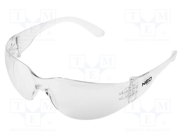 Safety spectacles; Lens: transparent; Resistance to: UV rays