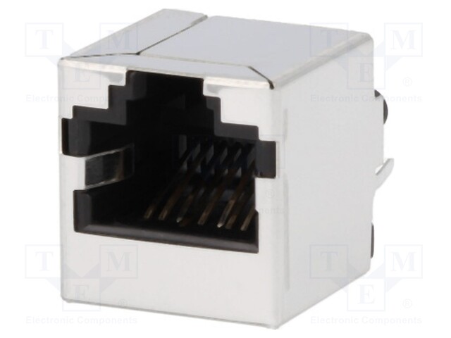 Socket; RJ45; PIN: 8; Cat: 6; shielded; Layout: 8p8c; THT; on PCBs