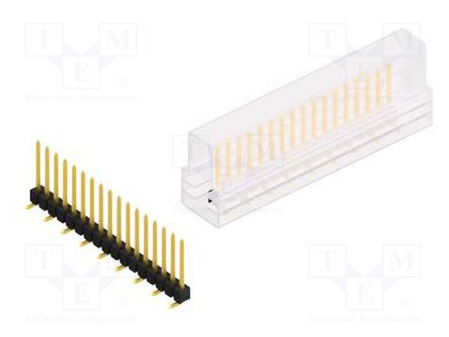 Connector: pin strips; pin header; male; PIN: 17; 2.54mm; SMT; 1x17