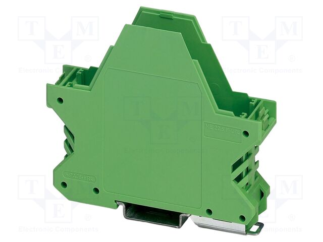 Enclosure base; with FE contact; green; UL94V-0; ME 22,5; Y: 99mm