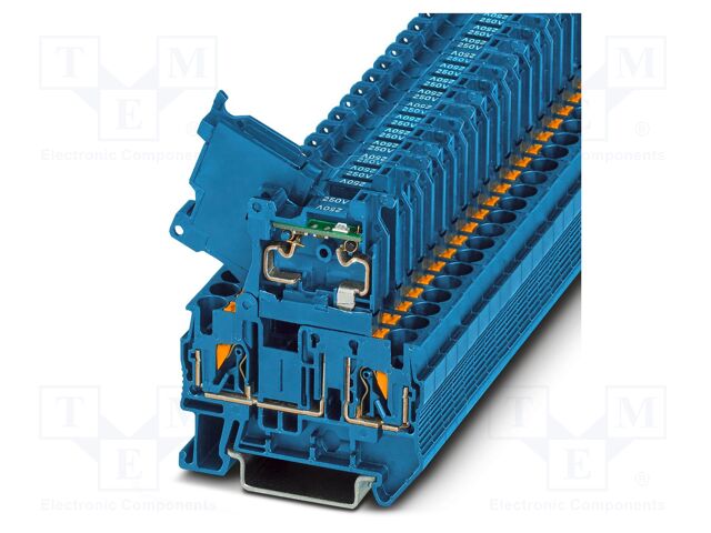 Splice terminal: rail; 6.3A; 250V; push-in; PA; L: 63.4mm; 0.2÷6mm2