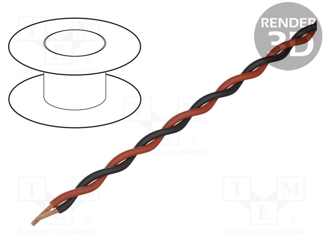 Wire: assembly; Core: stranded; 2x1.4mm; -20÷70°C; Package: 100m