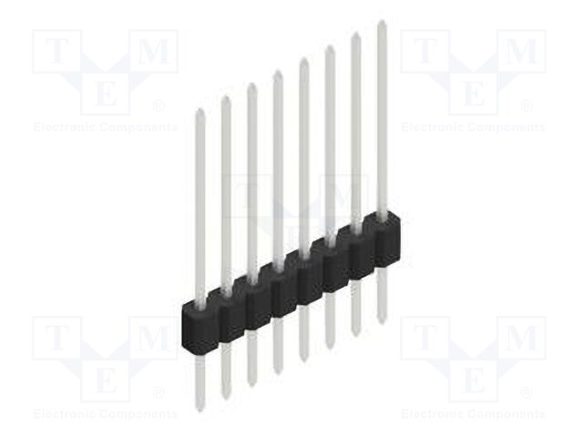 Connector: pin strips; pin header; male; PIN: 8; 1.27mm; THT; 1x8