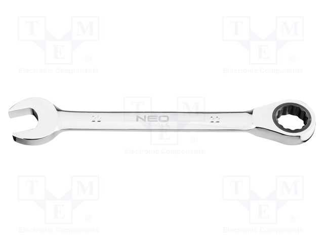 Wrench; combination spanner,with ratchet; 22mm; L: 252mm