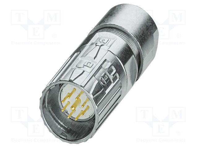 Connector: M23; plug; PIN: 9(8+1); soldering; straight; M23 PRO