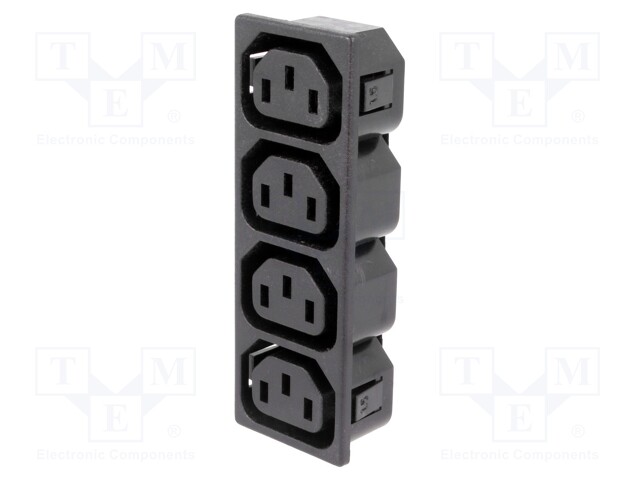 Connector: AC supply; splitter; 10A; 250VAC; IEC 60320; C13 (F)