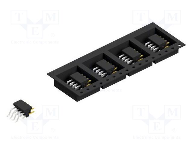 Connector: pin strips; pin header; male; PIN: 8; 2mm; SMT; 2x4; 100V