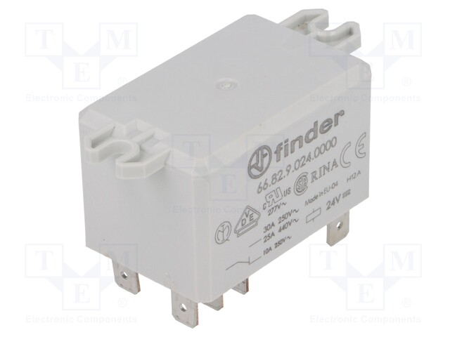 Relay: electromagnetic; DPDT; Ucoil:24VDC; Icontacts max:30A
