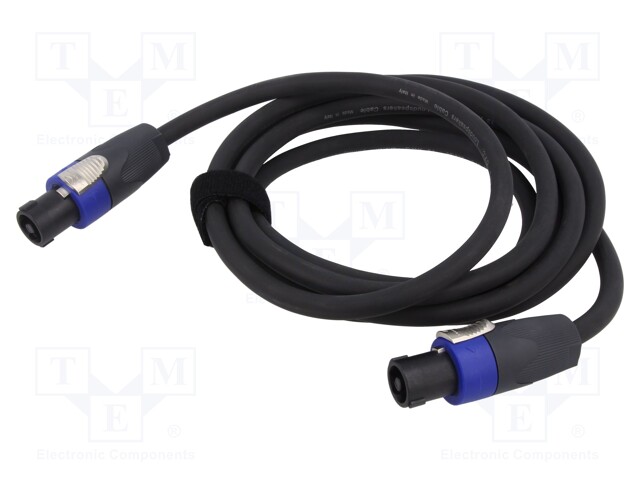 Cable; SpeakON female 4pin,both sides; 3m; black; Øcable: 9mm; PVC