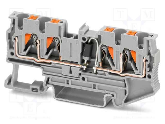 Splice terminal: rail; 1.5A; push-in; PA; 0.2÷6mm2; terminals: 4