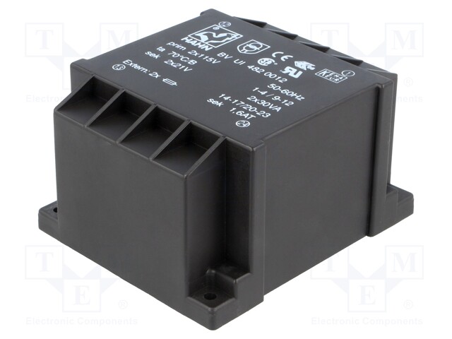 Transformer: encapsulated; 60VA; 115/115VAC; 21V; 21V; 1428mA