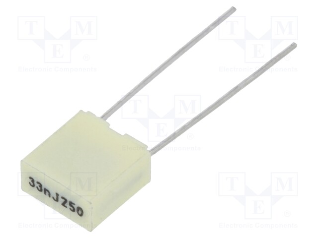 Capacitor: polyester; 33nF; 160VAC; 250VDC; Pitch: 5mm; ±5%