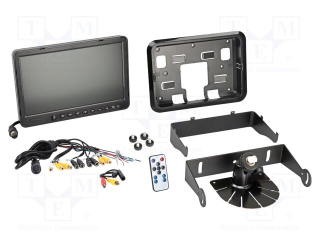 TFT display; 800x480; black; 12VDC,24VDC; 10"; Features: NTSC,PAL