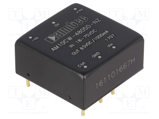 Converter: DC/DC; 10W; Uin: 18÷75V; Uout: 5VDC; Uout2: -5VDC; Iout: 1A