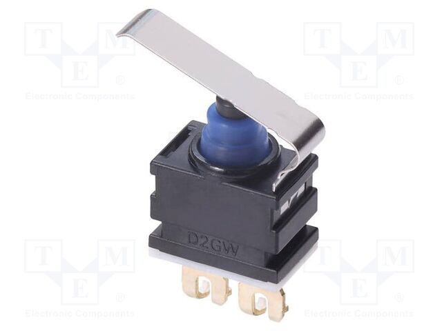 Microswitch SNAP ACTION; with lever with end bended out; Pos: 2