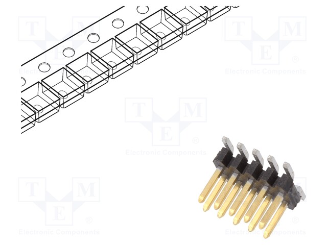 Pin header; pin strips; Minitek127; male; PIN: 10; vertical; 1.27mm