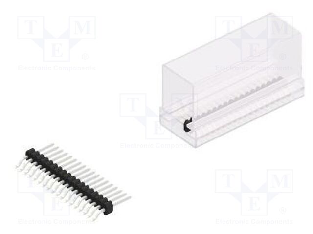 Connector: pin strips; pin header; male; PIN: 18; 1.27mm; SMT; 1x18