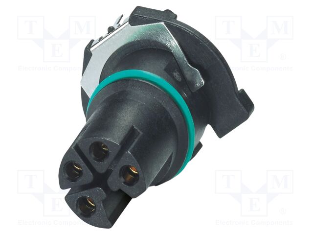 Connector: M12; contact insert; PIN: 4; 63V; straight; THR; 16A