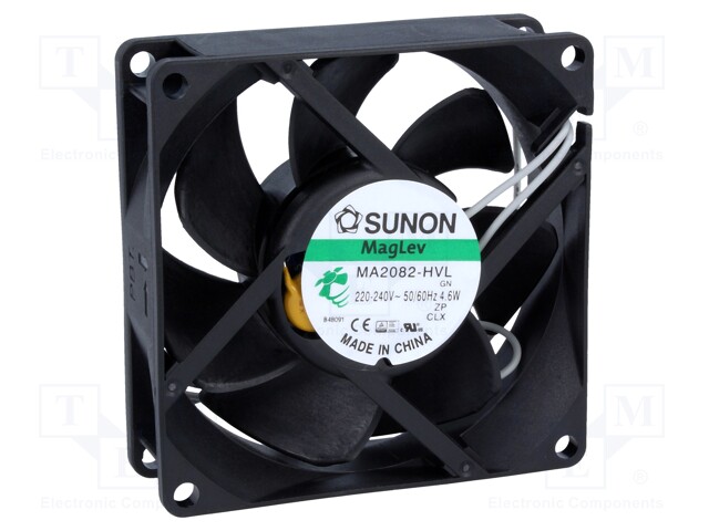 Fan: AC; axial; 230VAC; 80x80x25mm; 67.1(±5%)m3/h; 32.8dBA; Vapo