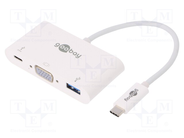 Adapter; USB 3.0; 0.15m; Colour: white; 60W
