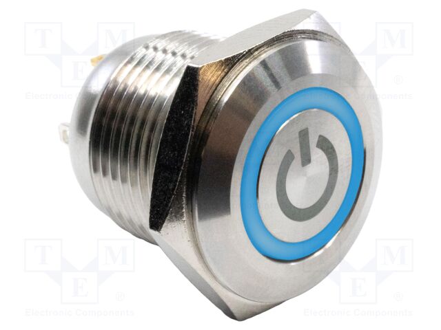 Switch: vandal resistant; SPST-NO; 2A/48VDC; IP65; OFF-(ON); Ø16mm