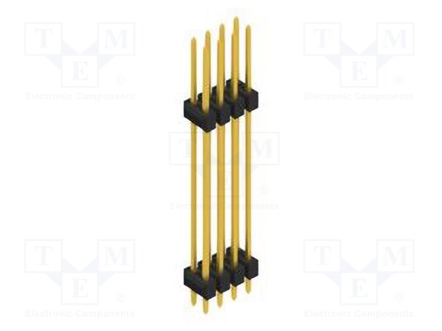 Connector: pin strips; pin header; male; PIN: 8; 2.54mm; THT; 2x4