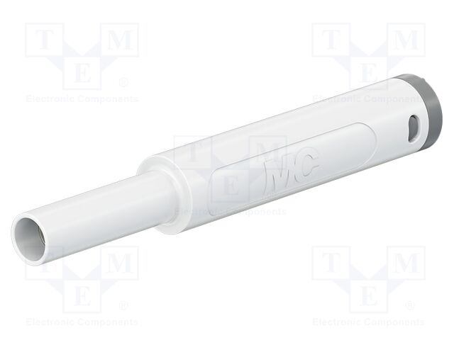 Connector: 4mm banana; socket; 32A; 1kV; white; nickel plated