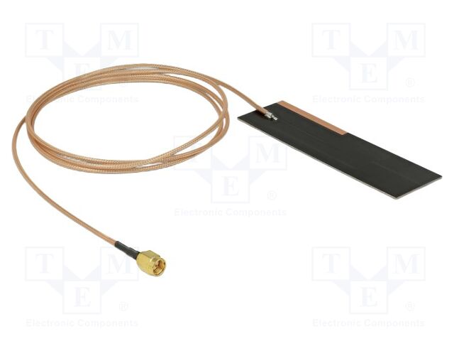 Antenna; GSM,LoRa,LPWAN,LTE,inner; black; SMA; glued; male; 50Ω; 1m