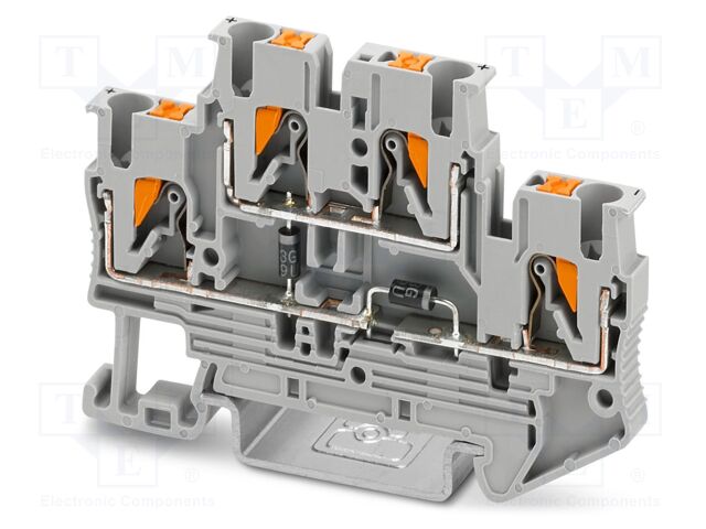 Splice terminal: rail; PA; L: 45.8mm; terminals: 4; W: 5.2mm; H: 68mm