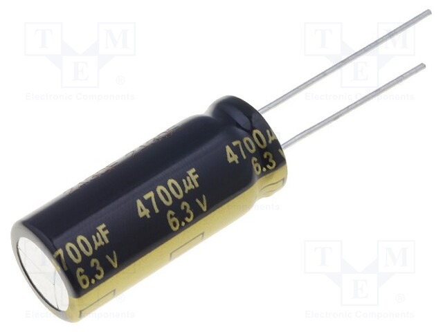 Capacitor: electrolytic; low impedance; THT; 4700uF; 6.3VDC; ±20%