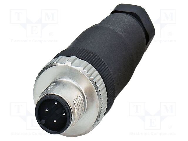 Connector: M12; plug; PIN: 4; 250V; straight; IP67; screw terminal