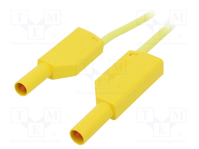 Test lead; silicone; 2m; yellow; 19A; 1kV; Cond.cross sec: 1mm2