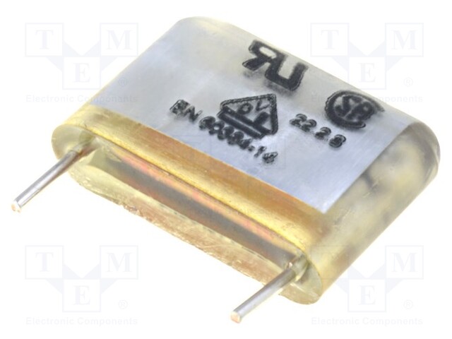 Capacitor: paper; X2; 10nF; 275VAC; Pitch: 15mm; ±20%; THT