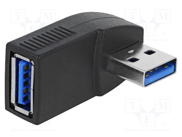 Adapter; USB 3.0; USB A socket,USB A plug 90° left/right