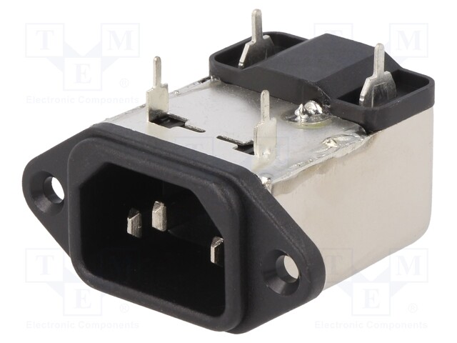 Connector: AC supply; socket; male; 6A; 250VAC; IEC 60320; -25÷85°C