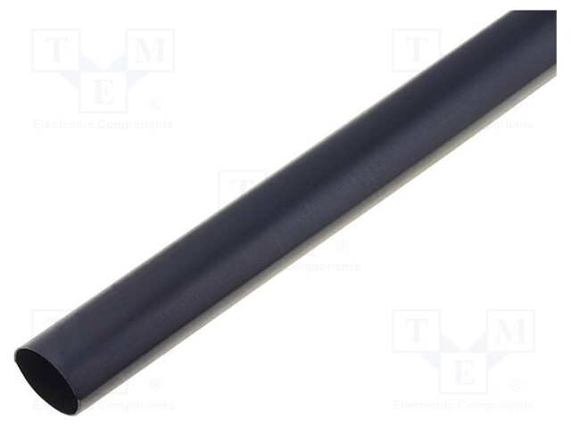 Heat shrink sleeve; glueless; 2: 1; 2.4mm; L: 1m; black; polyolefine