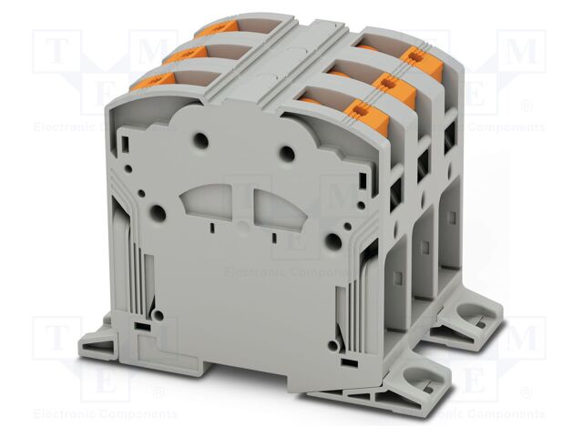 Splice terminal: rail; PA; L: 108.3mm; ways: 3; terminals: 6; W: 75mm