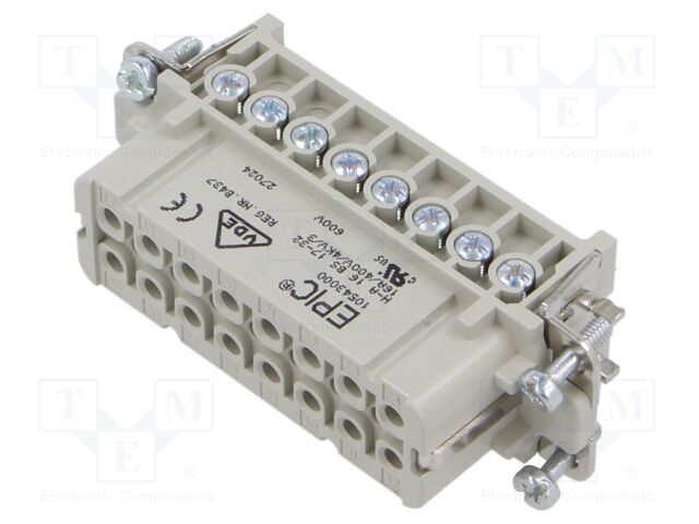 Connector: HDC; contact insert; female; EPIC H-A; PIN: 16; 16+PE