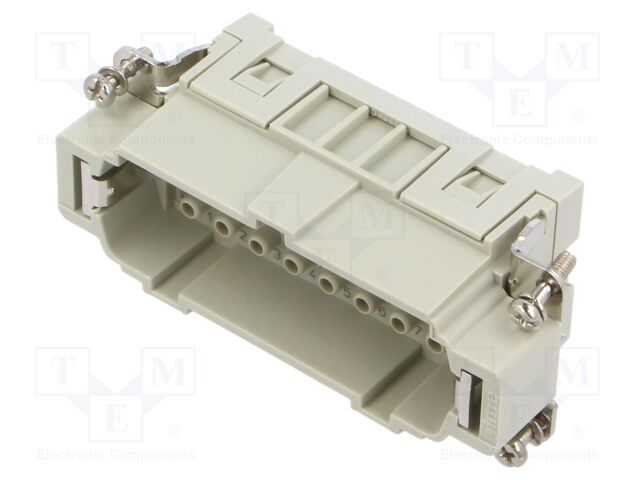 Connector: HDC; contact insert; male; CCE; PIN: 16; 16+PE; 16A; 600V