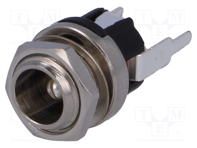 Socket; DC supply; male; 5,5/2,1mm; 5.5mm; 2.1mm; 9mm; THT; straight