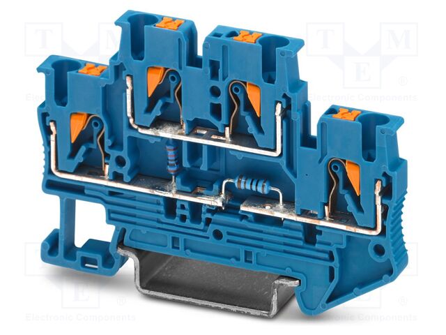 Splice terminal: rail; PA; L: 45.8mm; ways: 2; terminals: 4; W: 5.2mm