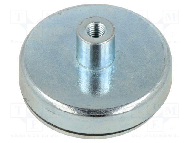 Magnet: permanent; hard ferrite; 123N; Ø: 40mm; H: 16mm; steel