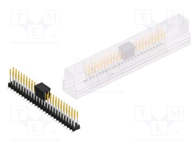 Connector: pin strips; pin header; male; PIN: 50; 2.54mm; SMT; 2x25