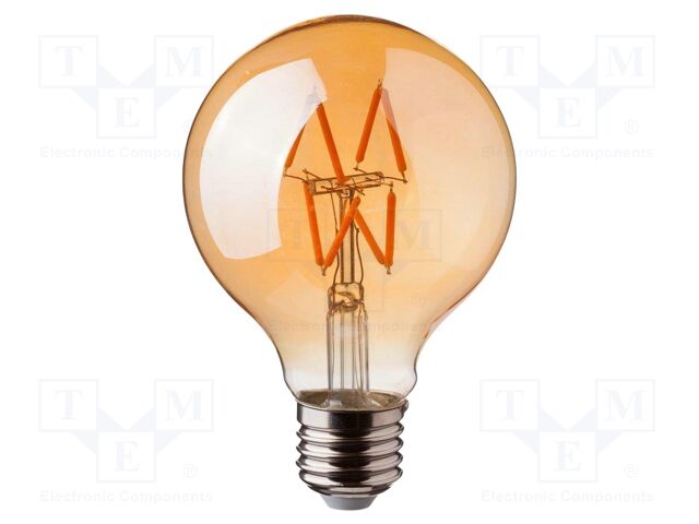 LED lamp; white warm; E27; 220÷240VAC; 400lm; P: 4W; 360°; 2200K