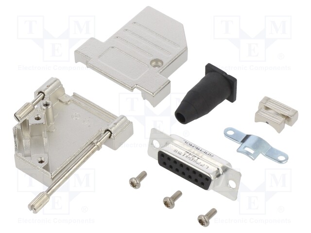 D-Sub; PIN: 15; female; shielded,with strain relief; angled 45°