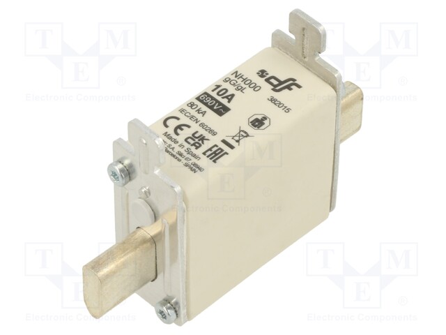 Fuse: fuse; gG; 10A; 690VAC; 250VDC; ceramic; NH000