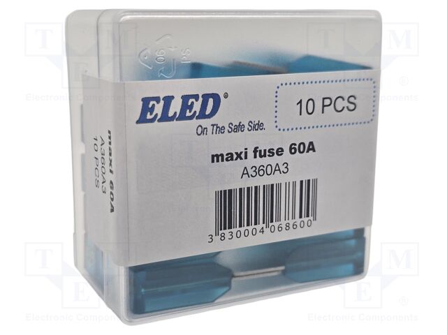 Fuse: fuse; 60A; 32VDC; automotive; 29.5mm; 29.5x9x34.1mm