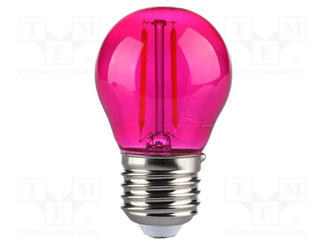 LED lamp; pink; E27; 220÷240VAC; 60lm; 300°; CRImin: 80; 10W; IP20