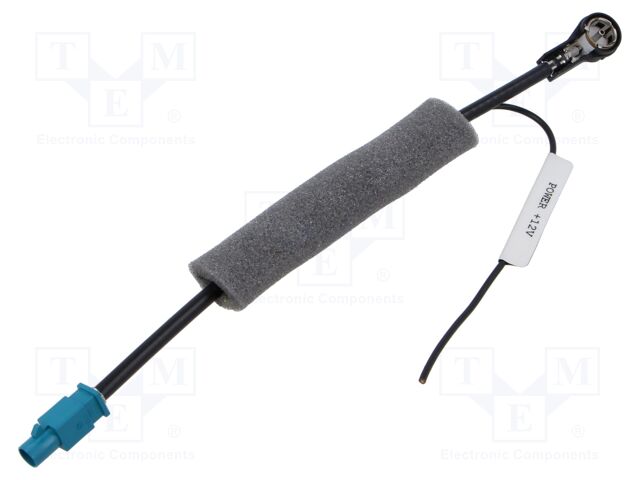 Cable; Fakra plug,ISO plug; black; straight; 0.25m